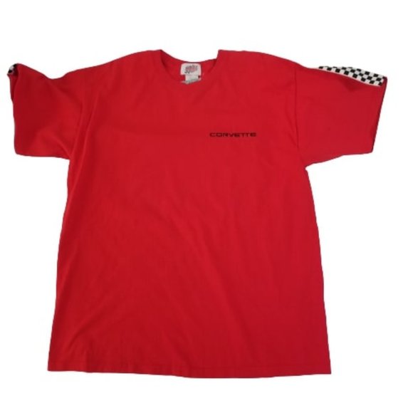 Corvette GM Officially Licensed T-Shirt Embroidered Racing Flags Mens Large - Picture 1 of 5